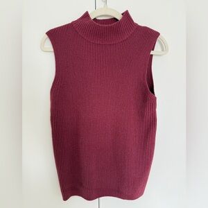 Halogen Mock Neck Sleeveless Rib Top NWOT